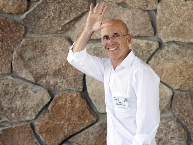 Former Disney chairman Jeffrey Katzenberg waves to photographers at the event. Picture: AFP/Getty/Drew Angerer