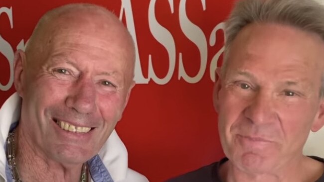 Don Scott and Sam Newman on their podcast. Picture: Instagram