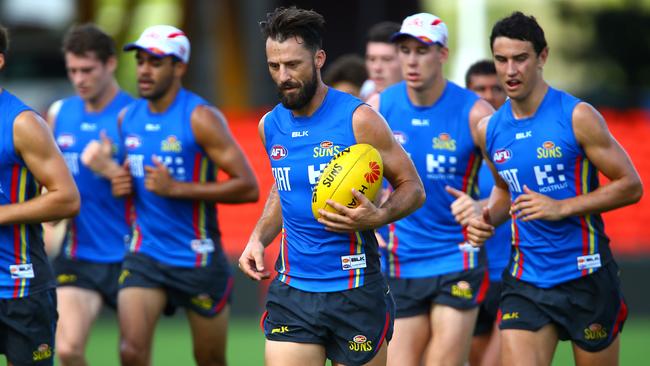 Nick Malceski training with the Gold Coast Suns. Picture: David Clark