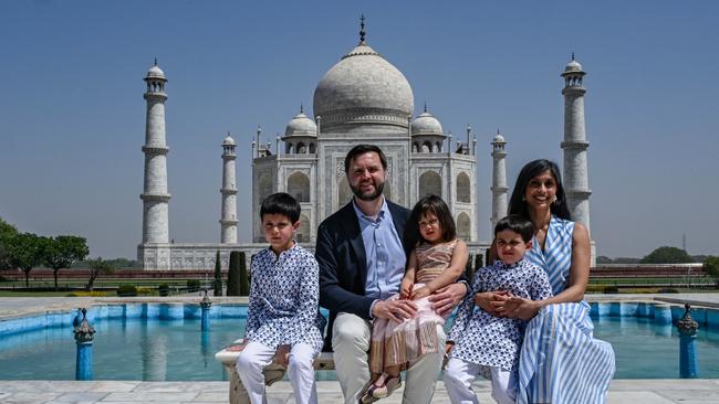 Vance family visit the Taj Mahal. Picture: Kenny Holston /Press pool