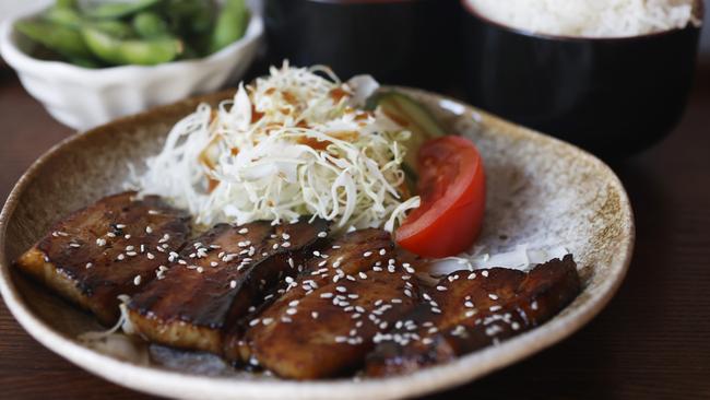 TasWeekend. Indulge. Grilled pork belly Teishoku. Teppanyaki Legend in Hobart. Picture: Nikki Davis-Jones