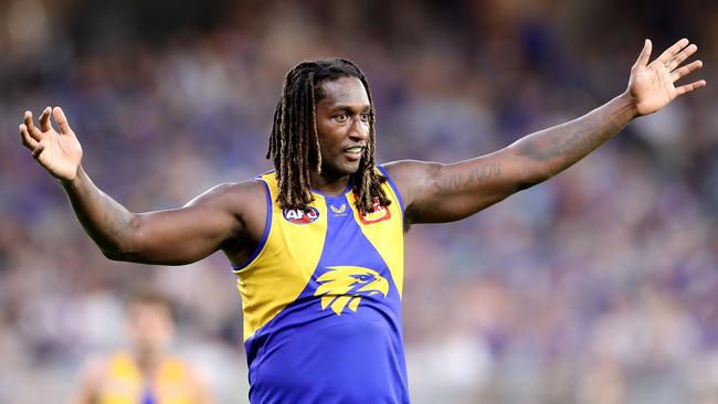 West Coast ruckman Nic Naitanui suffered a long-term knee injury at the weekend. Picture: Getty Images