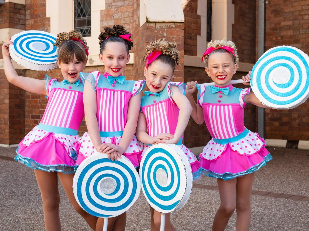 Dancers from Mayhem Dance Academy, Toowoomba (from left) Sophie Coombs, Penelope Blair, Libby Kennard and Hayley Freeman at the 78th City of Toowoomba Eisteddfod at The Empire, Friday, August 2, 2024. Picture: Kevin Farmer