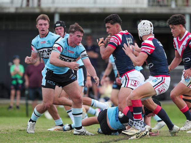 Liam Challenor has Jeziah Papa in his sights. Picture: Adam Wrightson Photography