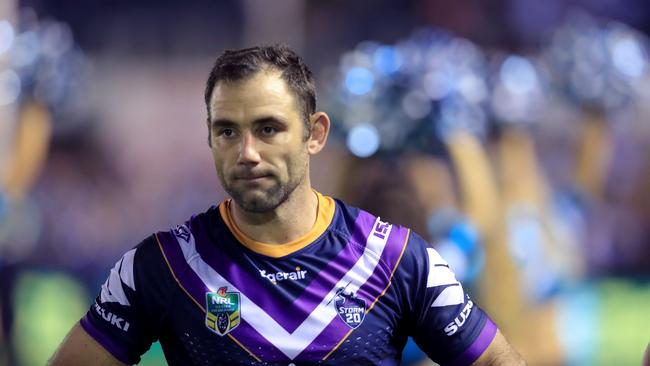 SYDNEY, AUSTRALIA — MARCH 30: Cameron Smith of the Storm looks on after the round four NRL match between the Cronulla Sharks and the Melbourne Storm at Southern Cross Group Stadium on March 30, 2018 in Sydney, Australia. (Photo by Mark Evans/Getty Images)