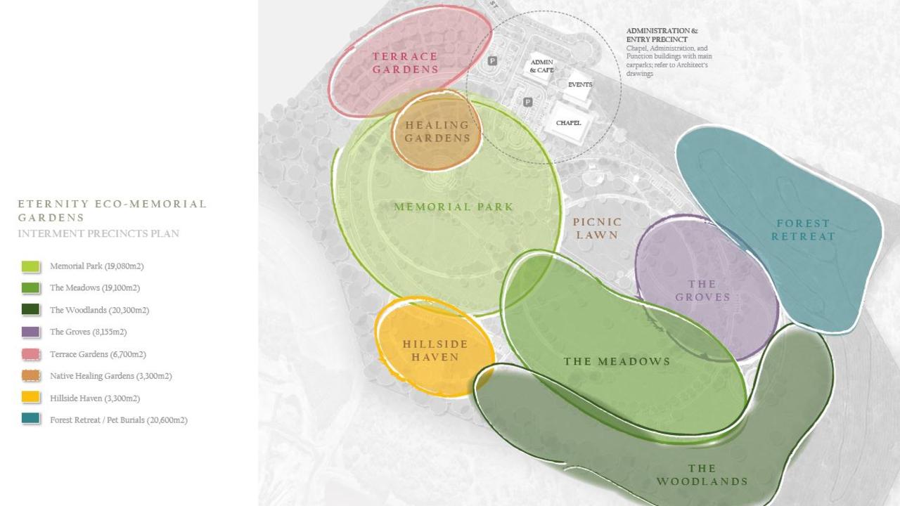 Concept plan for Eternity Eco-Memorial Garden in New Chum. Picture: Lat Studios/Mewing Planning Consultants