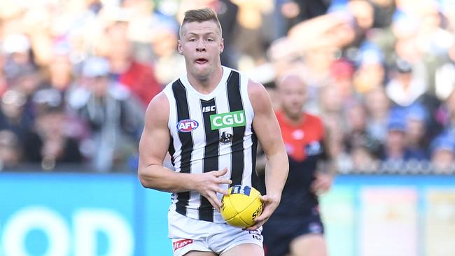 Jordan de Goey in action against Melbourne.