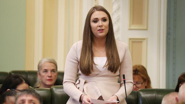 Meaghan Scanlon at State Parliament — supporting voluntary assisted dying laws. Pic Annette Dew.