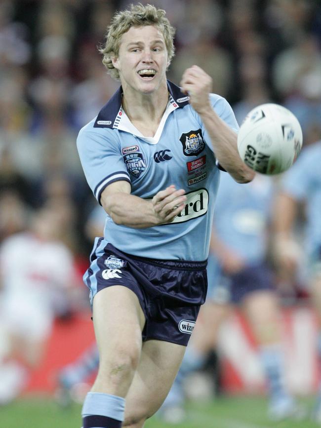 Finch playing State of Origin for NSW in 2004. Picture: Michael Ross