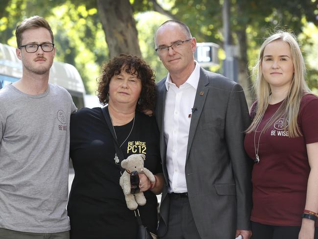 Patrick Cronin’s family: Parents Robyn and Matt Cronin, brother Lucas and sister Emma. Picture: David Caird