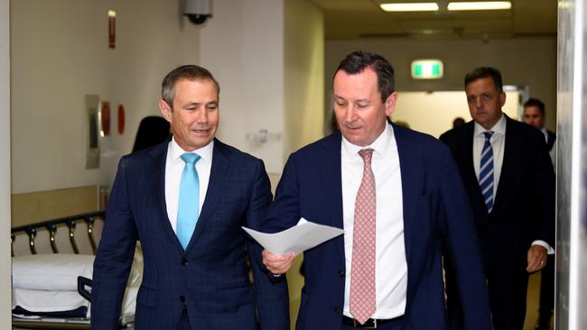 Mark McGowan and Roger Cook. Picture: NCA NewsWire / Sharon Smith