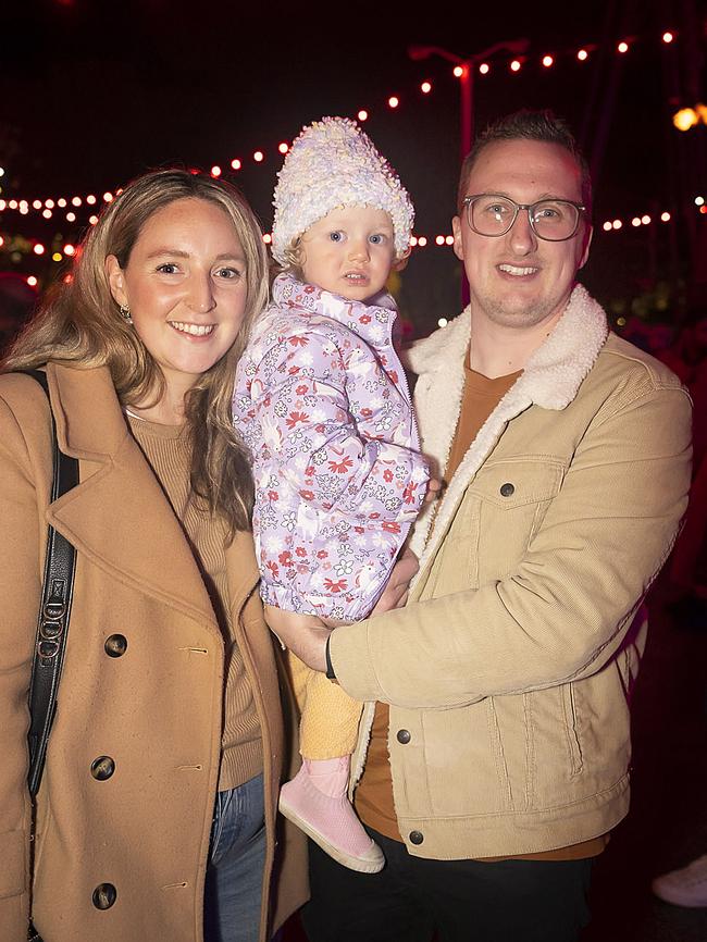 Dark Mofo 2023. Winter Feast. Amy, Chloe and Tom Crawford. Picture: Caroline Tan