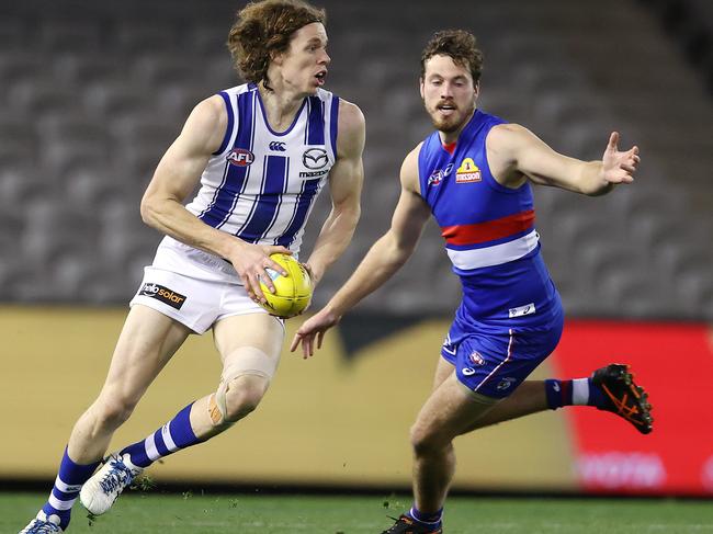 AFL Round 5. . 04/07/2020.  Western Bulldogs v North Melbourne at Marvel Stadium.  Ben Brown of the Kangaroos   . Pic: Michael Klein