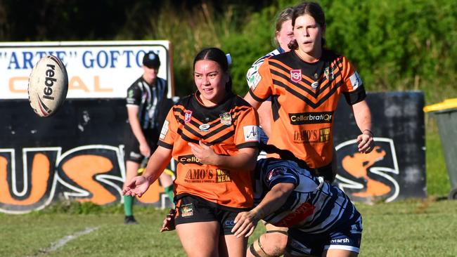 The Herbert River Crushers Women’s team drew 20-20 with Townsville Brothers in a hard-fought contest in Ingham on Saturday. Picture: Cameron Bates
