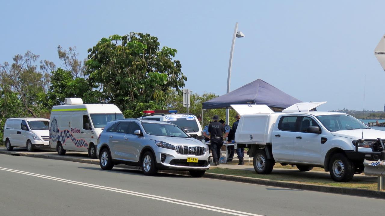 Police at Jack Evans Boat Harbour. Picture: Tweed Daily News/Jodie Calcott.