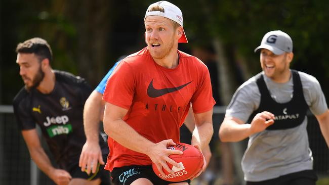 Hannebery has been working hard to reach match fitness with the likes of Shane Edwards and Gary Ablett in the AFL’s halfway hub. Picture: Getty Images