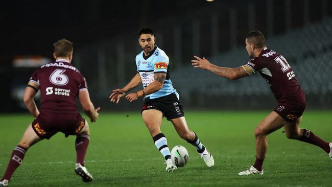 Shaun Johnson was back to his best for the Sharks. Picture: Cameron Spencer/Getty Images