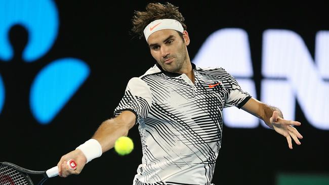 Federer showed glimpses of his best against Melzer. Picture: Wayne Ludbey