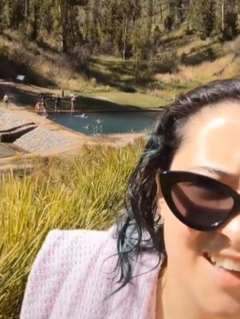 The pool required a 700 metre steep hike. Picture: Tik Tok/lenasdoingthings