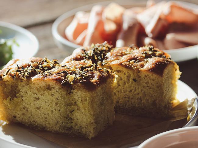 Port Cygnet Cannery’s rosemary and smoked sea salt focaccia. Picture: Jorinde Tenten