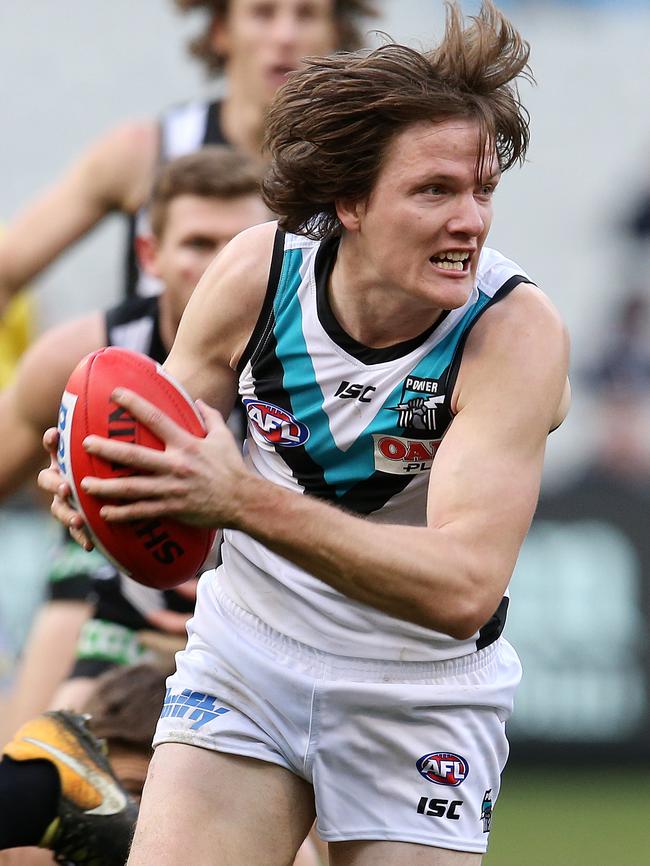 Jared Polec in action for Port Adelaide. Picture: Michael Klein