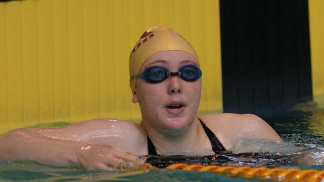 Kirsty Boden swimming at the SA State Short Course Titles in 2005. Picture: Stephen Laffer