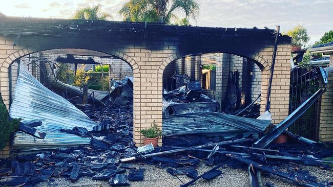 The Lake Albert house that was destroyed by fire on Saturday. Picture: Turvey Park FRNSW