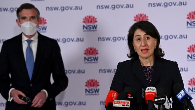 Perrottet and the former NSW premier Gladys Berejiklian. Picture: NCA NewsWire