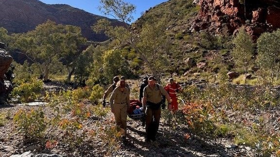 A 46-year-old female hiker has been rescued from the Larapinta Trail after suffering from an ankle injury.