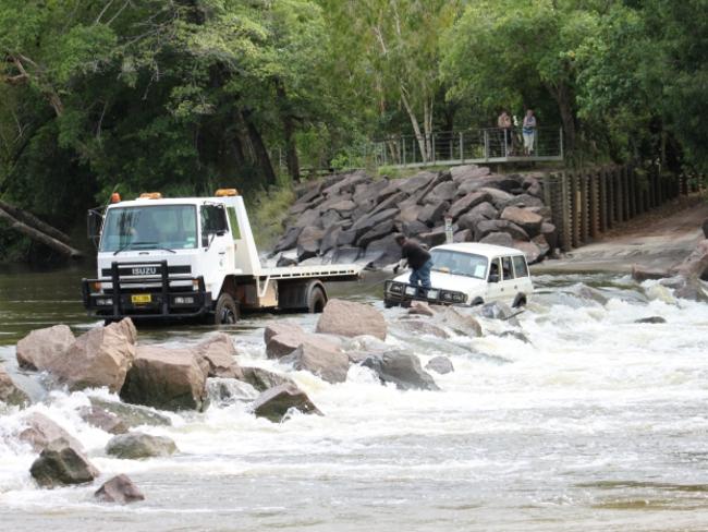 Oenpelli Police were called to the East Alligator River in December 2010 after receiving reports of a vehicle stranded at Cahills Crossing. PICTURE: NT Police