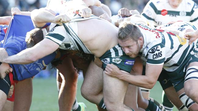 The Warringah Rats scrum has become a weapon this season. Picture: Dave Swift.