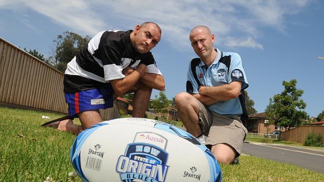 NSW Physical Disability Rugby League Player Billy Bussel, left and league co-founder Geor