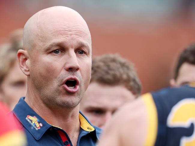 AFL - Sunday, 26th July, 2020 - Adelaide Crows v Essendon at the Adelaide Oval. Adelaide coach Matthew Nicks at 3 quarter time Picture: Sarah Reed