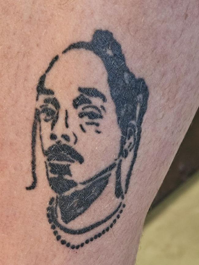 Kyle Chalmers tattoos include Snoop Dogg and Freddie Mercury. Picture: Supplied