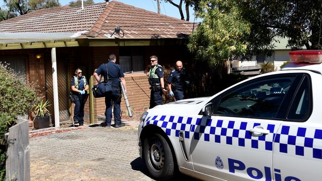 Police search a Sunbury property this morning. Picture: Nicole Garmston