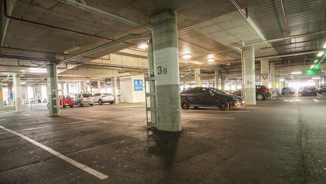 Unused parking spaces at the car park under Macarthur Square.