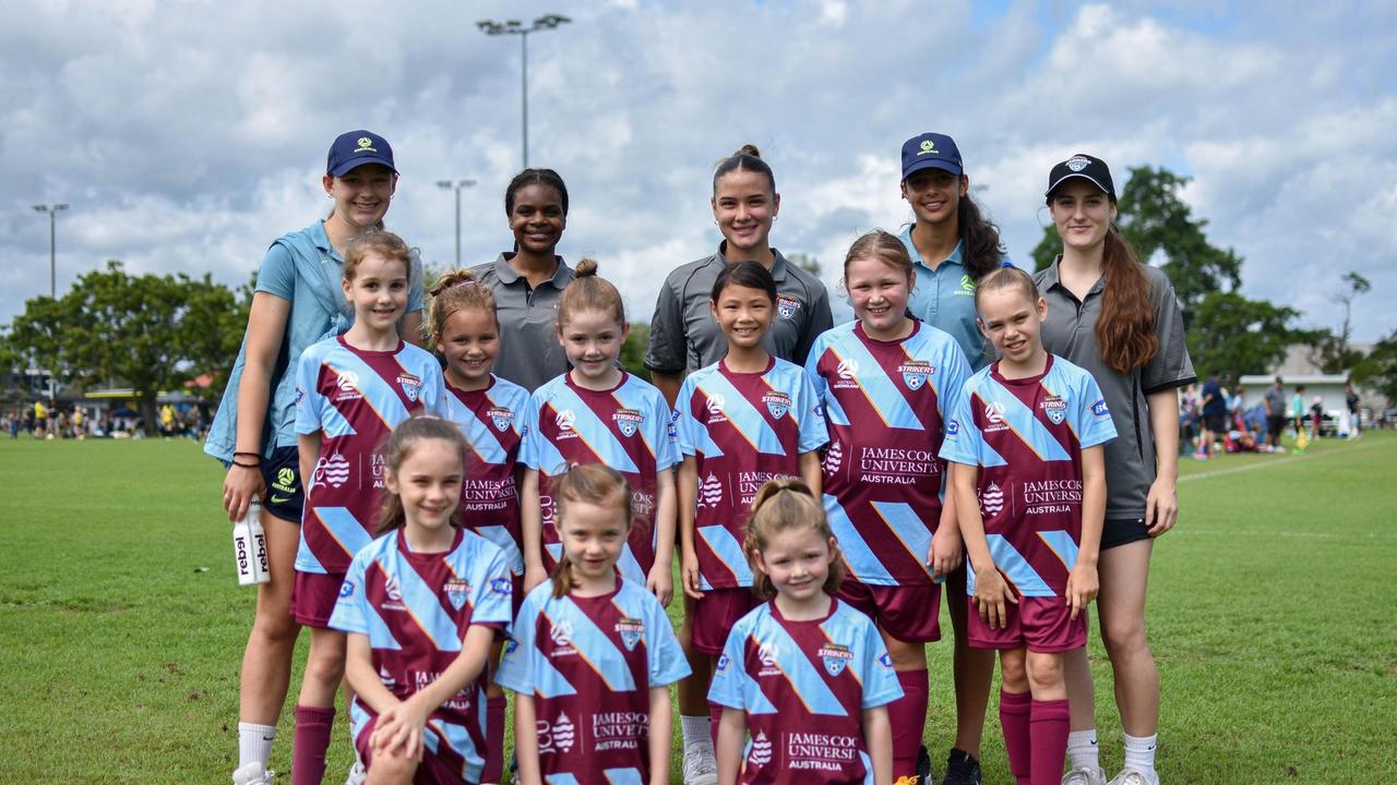 Members of the Junior Matildas made a special appearance at Endeavour Park, pending time coaching and working with junior players.