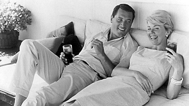 Day with co-star and friend Rock Hudson. Picture: AFP