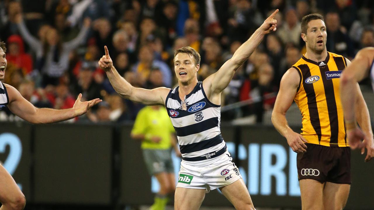 Brisbane has flagged its interest in Geelong's Lincoln McCarthy. Picture: George Salpigtidis
