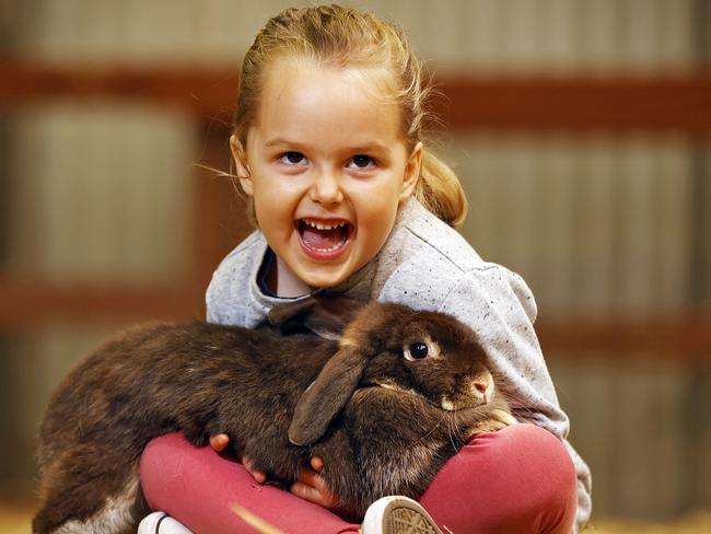 Evie Clifton-Smith loving her day at the Royal Easter Show. Sam Ruttyn