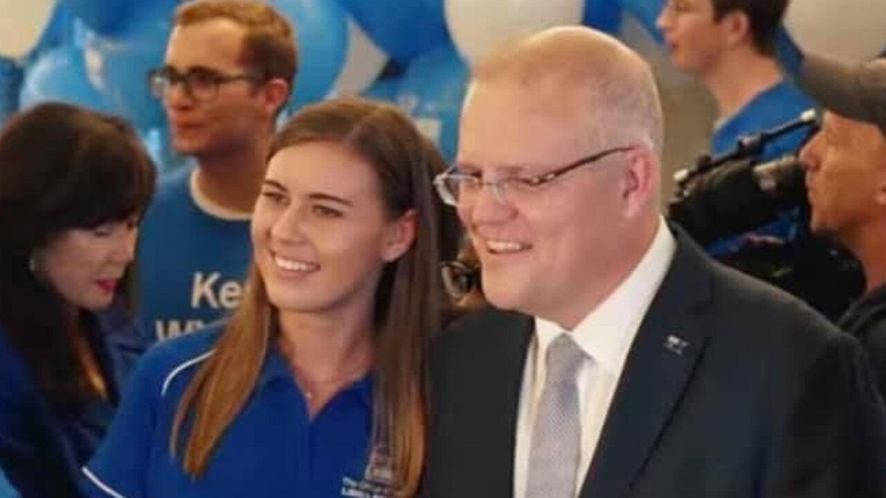 Brittany Higgins pictured with Prime Minister Scott Morrison when she was a Coalition staffer. Picture: Supplied