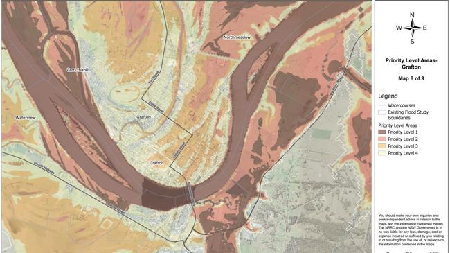 Priority buyback areas for Grafton. Photo: NRRC.