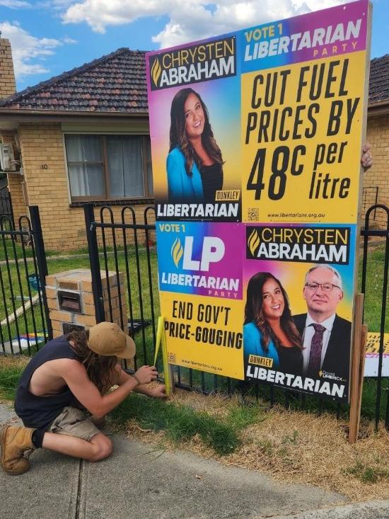 Election signs in Dunkley. Picture: supplied