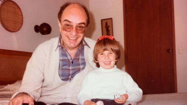 Sarah Holland-Batt with her father Tony in 1986.