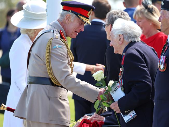 King Charles in Ver-Sur-Mer in France. Picture: Getty Images