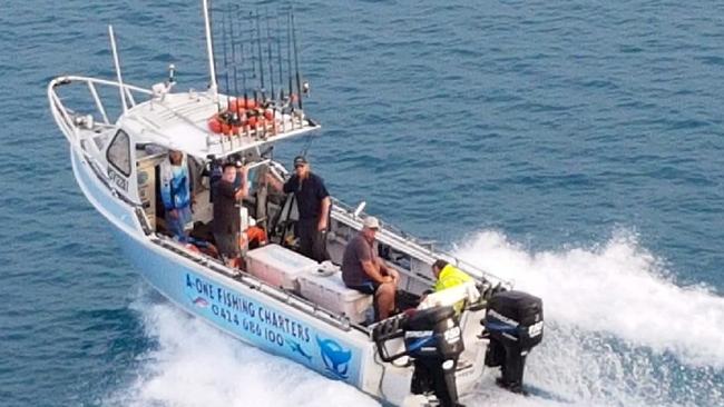 A-One Fishing Charters after it hit a whale in the Whitsundays. Picture: SUPPLIED