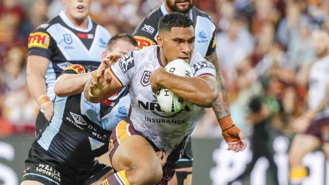 Tevita Pangai Jr and his fellow forwards powered the Broncos to victory. Picture: AAP