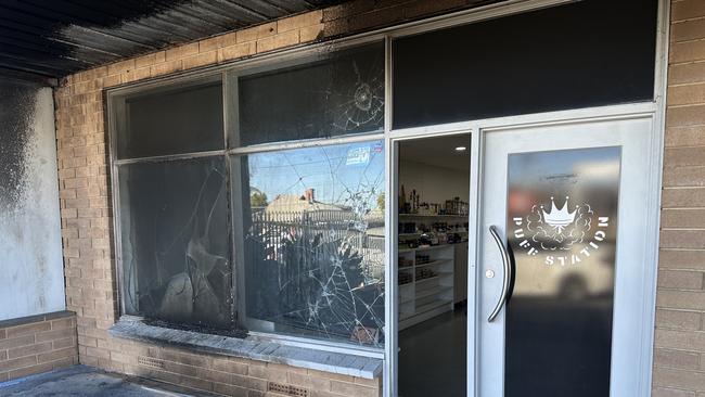 A Hectorville business owner saved another business from going up in flames after a Molotov cocktail had been thrown at the window. , , Amer, owner of Glynde Garage, pulled out a fire extinguisher and put the blaze at Puff Station on Glynburn Rd out early on Friday morning. Picture: Sam Lowe