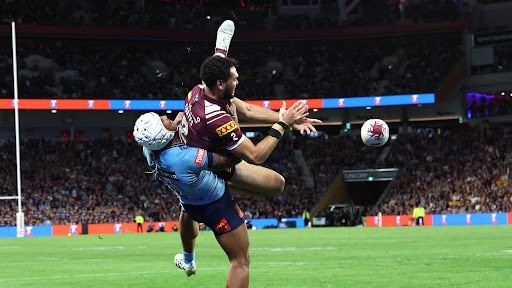 The tackle on Xavier Coates that saw Brian To'o sent to the sin bin. Picture: Supplied