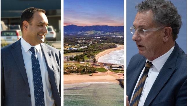 JETTY PLANS: Coffs Harbour MP Gurmesh Singh and Coffs Harbour City Councillor Paul Amos.